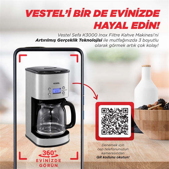 Vestel Sefa K3000 Inox Filtre Kahve Makinesi