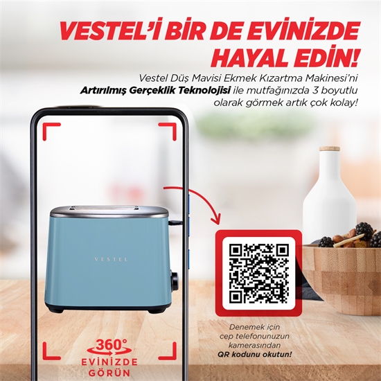 Vestel Retro Mavi Ekmek Kızartma Makinesi