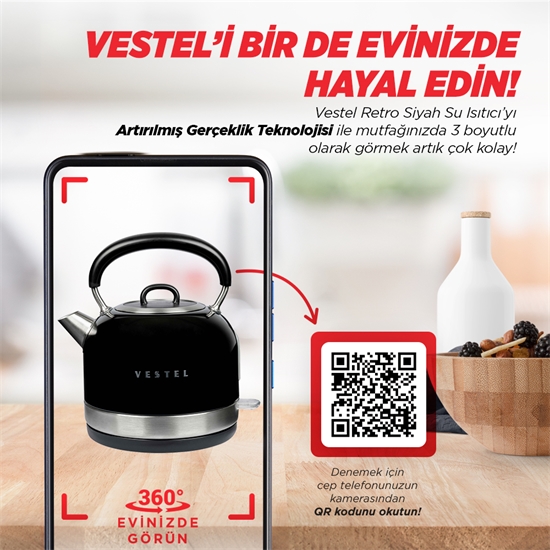 VESTEL RETRO SİYAH SU ISITICI
