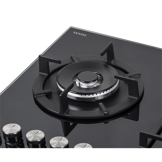 Vestel AO-91159 YS-DW 90 cm 5 Gözü Gazlı (1 Gözü Wok'lu) Ankastre Ocak