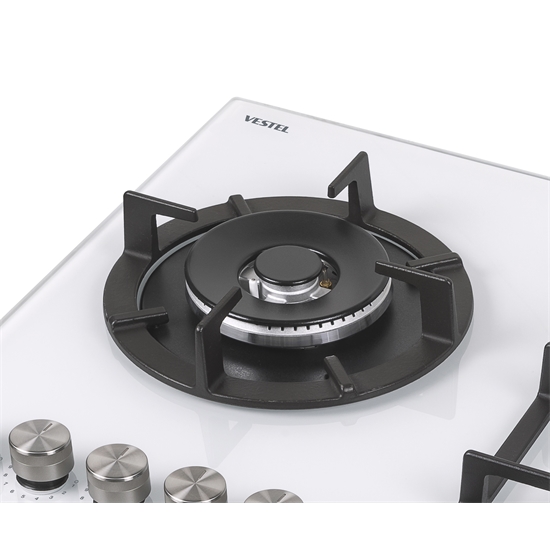 Vestel AO-91159 YB-DW 90 cm 5 Gözü Gazlı (1 Gözü Wok'lu) Ankastre Ocak - Lpg