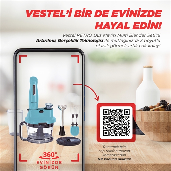 Vestel RETRO Düş Mavisi Multi Blender Set
