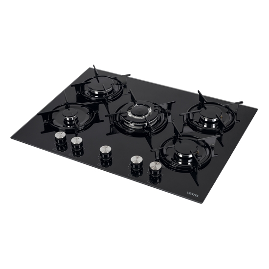 Vestel AO-71159 YS-W 70 cm 5 Gözü Gazlı (1 Gözü Wok'lu) Ankastre Ocak
