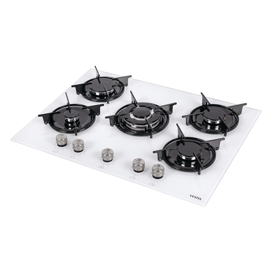 Vestel AO-71159 YB-W 70 cm 5 Gözü Gazlı (1 Gözü Wok'lu) Ankastre Ocak