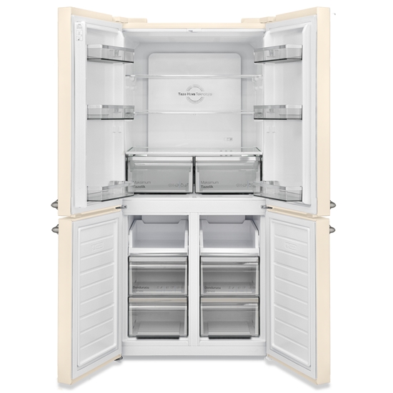 Vestel RETRO FD56001 Bej 487 Lt Gardırop Tipi Buzdolabı