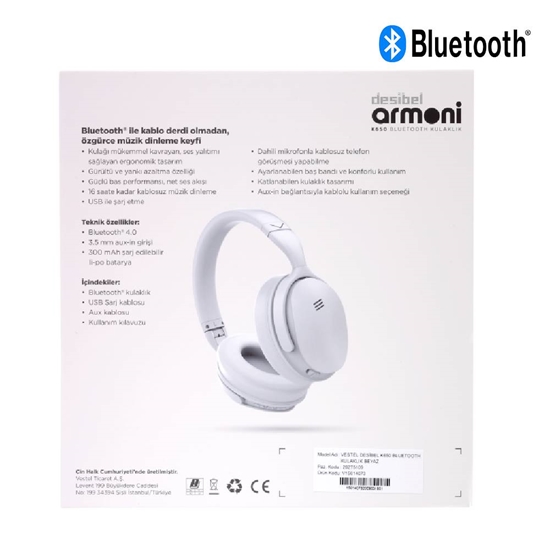 Desibel K650 Bluetooth Kulaklık Beyaz